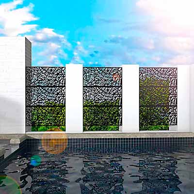 Grade de piscina em metal